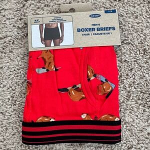 Old Navy Boxers Mens L Red Beaver‎ Snowboard Print Stretch Comfort Waistband NWT